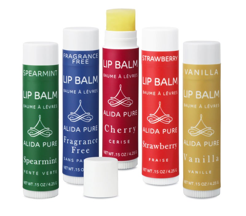 ALIDA PURE Melody Lip Balm Collection Vegan Set Beeswax Free with Organic Jojoba and Avocado Oil Vitamin E Natural Moisturizer for Dry Chapped Lips 5 Tube Set